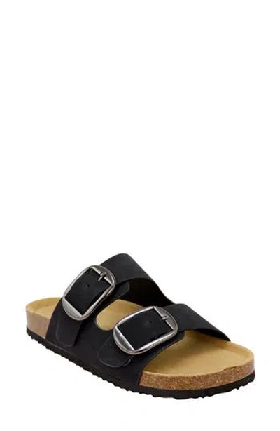 Seven7 Griffin Faux Leather Double Strap Slide Sandal (women) In Black