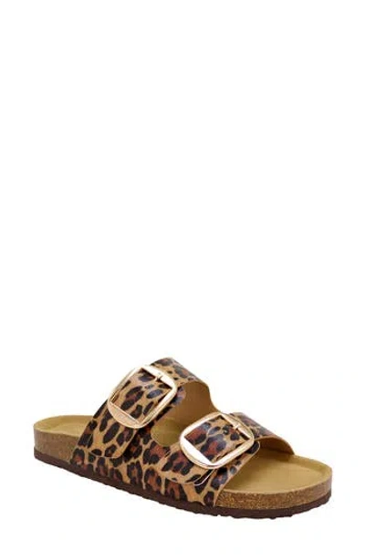 Seven7 Griffin Faux Leather Double Strap Slide Sandal (women) In Animal Print