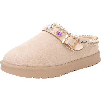 Seven7 Kids' Denver Gem Buckle Faux Suede Clog In Pink