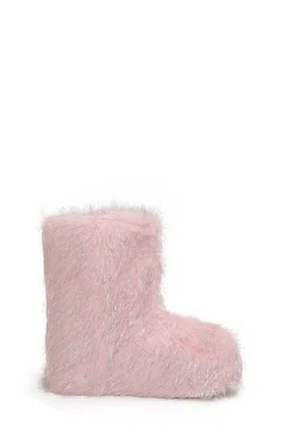 Seven7 Kids' Echo Glitter Faux Fur Boot In Pink