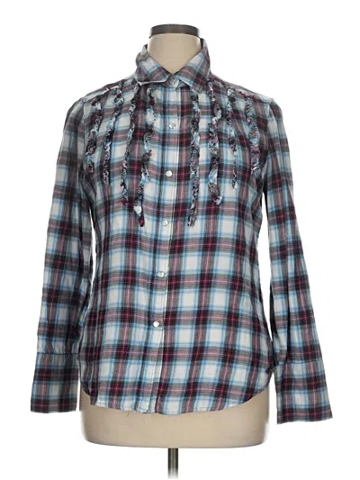 Pre-owned Seven7 Long Sleeve Blouse In Blue