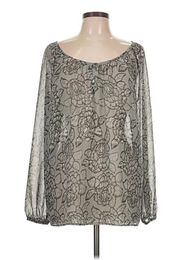 Pre-owned Seven7 Long Sleeve Blouse In Silver