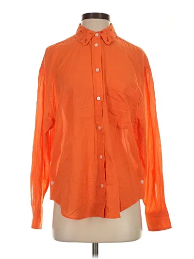 Pre-owned Seven7 Long Sleeve Button Down Shirt In Orange