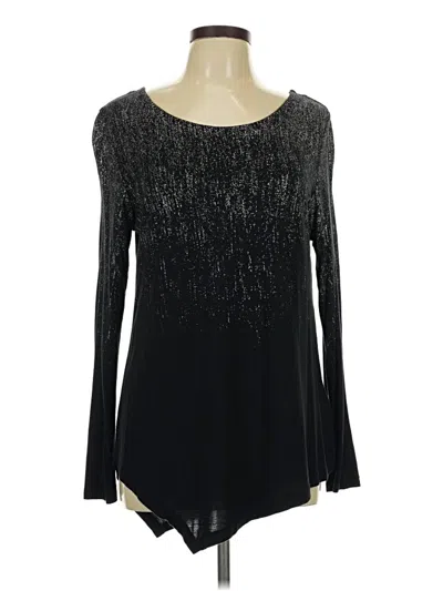 Pre-owned Seven7 Long Sleeve Top Black Scoop Neck Tops