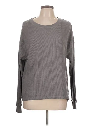 Pre-owned Seven7 Long Sleeve Top Gray Crew Neck Tops