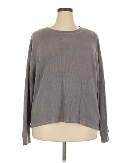 Pre-owned Seven7 Long Sleeve Top Gray Crew Neck Tops