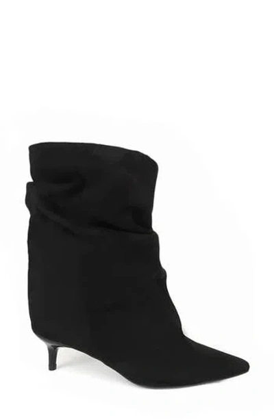 Seven7 Marlene Slouchy Faux Suede Kitten Heel Bootie In Black