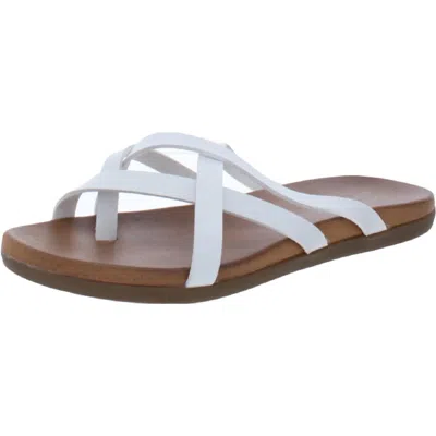Seven7 Melbourne Slide Womens Strappy Slip On Thong Sandals In White