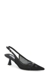Seven7 Mesh Pointed Toe Slingback Pump In Black