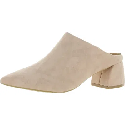 Seven7 Monika Mule Womens Faux Leather Pointed Toe Mules In Neutral