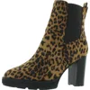 Seven7 Munich Womens Faux Suede Leopard Print Ankle Boots In Animal Print