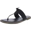 Seven7 Navo1 Womens Faux Suede Slip On Thong Sandals In Black