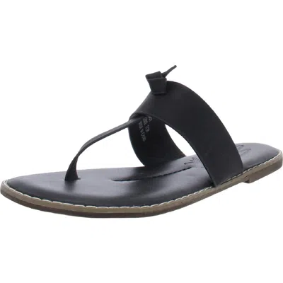 Seven7 Navo1 Womens Faux Suede Slip On Thong Sandals In Black