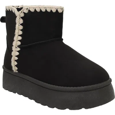 Seven7 Owen Embroidered Faux Suede Boot In Black