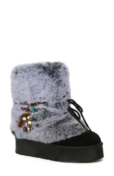 Seven7 Owen Tassel Foldover Faux Suede Boot In Black