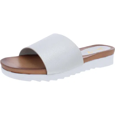 Seven7 Pearl Slide Womens Comfort Footbed Slide Sandals In White
