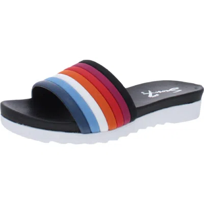 Seven7 Pearly Womens Cushioned Footbed Open Toe Slide Sandals In Multi