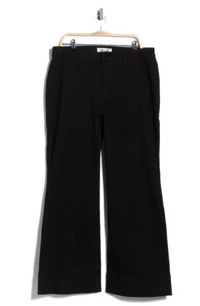Seven7 Pintuck High Waist Wide Leg Jeans In Black