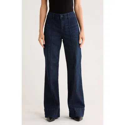 Seven7 Plus Size Pintuck Wide Leg Jeans In Blue