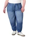 Seven7 Plus Size Denim Illusion Pull On Jogger Jeans
