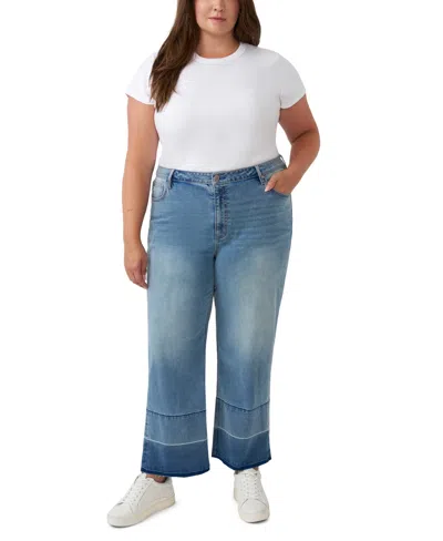 Seven7 Plus Size High-rise Wide-leg Jeans In Dirty Martini