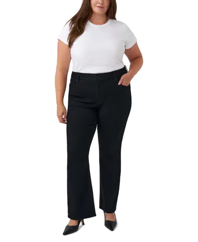 Seven7 Plus Size Tummyless Boot High-rise Bootcut Tummy-control Paneling Jeans In Black