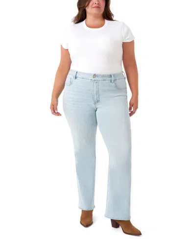 Seven7 Plus Size Tummyless Bootcut Jeans In Blue