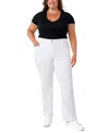 Seven7 Plus Size Tummyless Bootcut Jeans In White