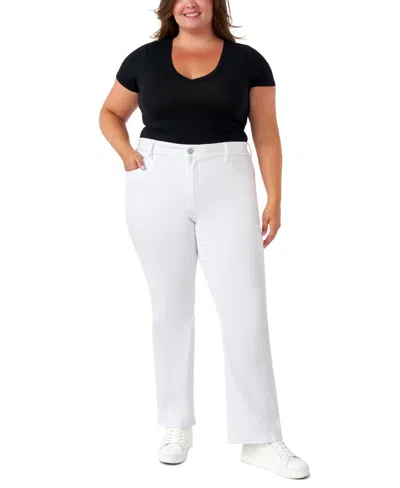 Seven7 Plus Size Tummyless Bootcut Jeans In White
