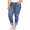 Seven7 Slim Straight Cuff Denim Jeans In Blue