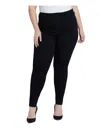Seven7 Plus Womens Knit Denim Jeggings In Black