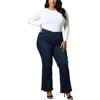 Seven7 Plus Womens Pintuck Denim Wide Leg Jeans