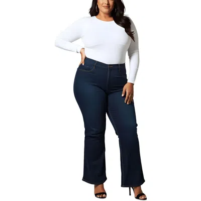 Seven7 Plus Womens Pintuck Denim Wide Leg Jeans