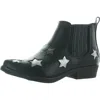 Seven7 Rockstar Womens Faux Leather Block Heel Ankle Boots In Green
