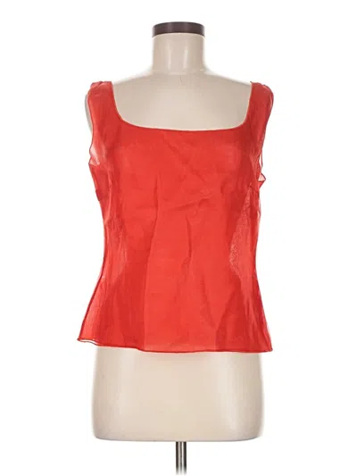 Pre-owned Seven7 Sleeveless Silk Top Red Square Neckline Tops