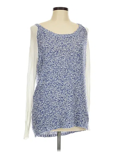 Pre-owned Seven7 Sleeveless Top Blue Scoop Neck Tops