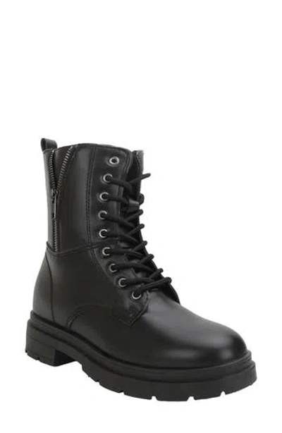 Seven7 Trenton Faux Leather Combat Boot In Black