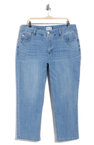 Seven7 Tummyless Ankle Straight Leg Jeans In Blue