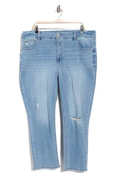 Seven7 Tummyless Ankle Straight Leg Jeans In Blue