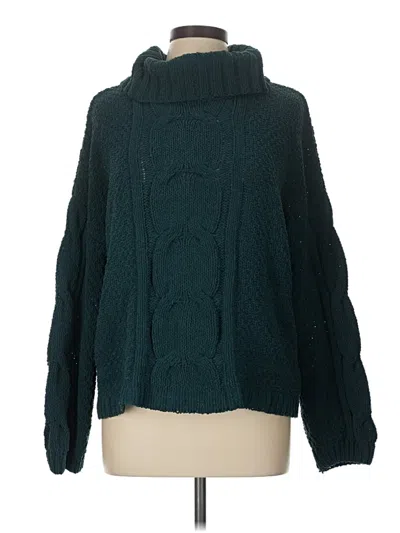 Pre-owned Seven7 Turtleneck Sweater In Teal