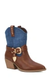Seven7 Western Two-tone Bootie In Blue