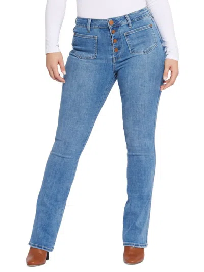 Seven7 Women's High Rise Boot Cut Jeans In Blue