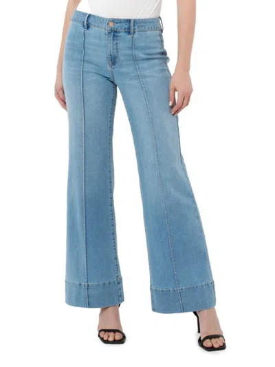 Seven7 Women's Pintuck High-rise Wide-leg Jeans