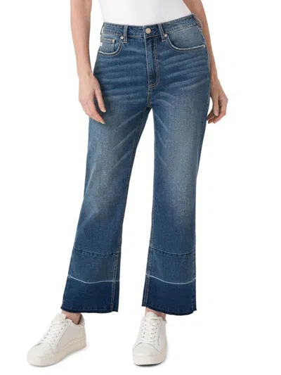 Seven7 Women's Released-hem Wide-leg Jeans