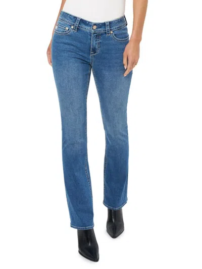 Seven7 Women's Starlette Embroidered Pocket Bootcut Jeans In Blue