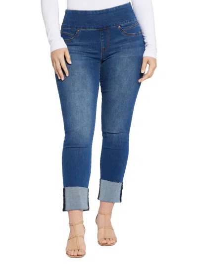 Seven7 Women's Tummy Toner High Rise Skinny Jeans In American Blue