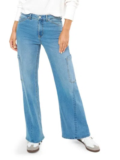 Seven7 Women's Utility Wide-leg Jeans In Blue