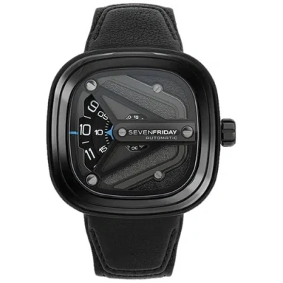 Pre-owned Sevenfriday Men's Watch Automatic Black And Grey Dial Leather Strap M3-07