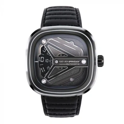 Pre-owned Sevenfriday Men's Watch M-series Automatic Silver Tone Case Black Strap M3-08