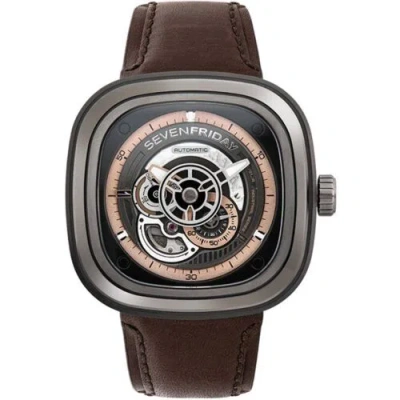 Pre-owned Sevenfriday Men's Watch P Series Automatic Power Reserve Ss Case Strap P2c-01
